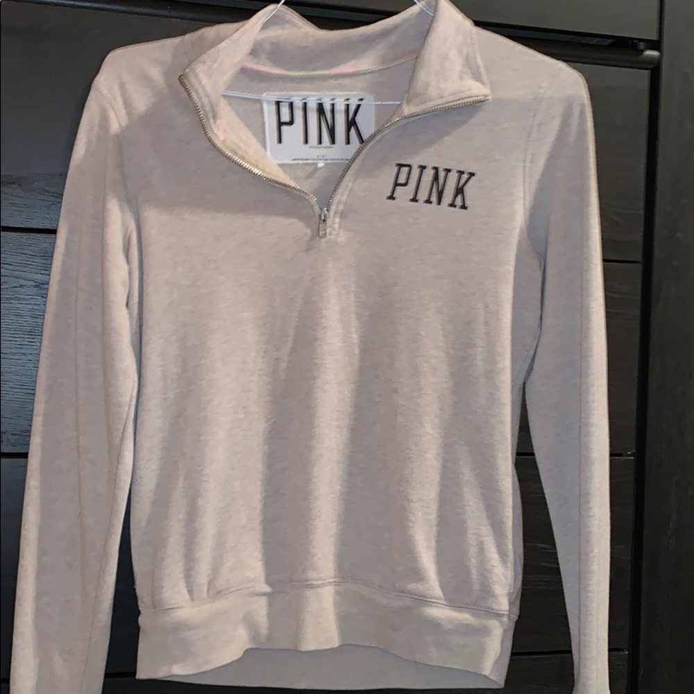 PINK half zip up sweater